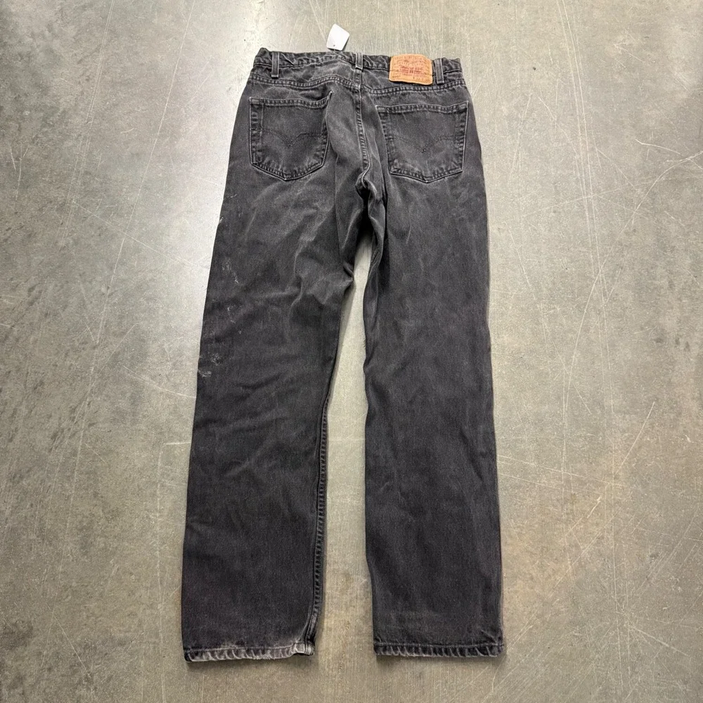 Vintage Levis 505 Mens Faded Black Regular Fit Straight Leg Jeans 33x30